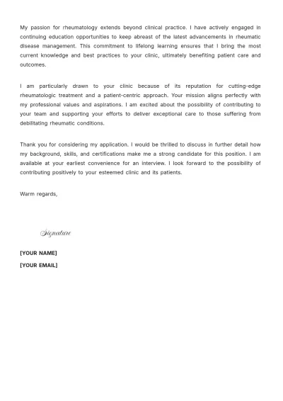 Free Rheumatology Medical Assistant Cover Letter to Edit Online
