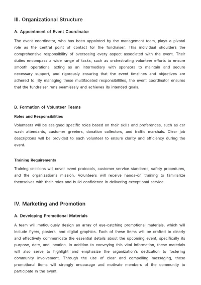 Free Aesthetic Car Wash Fundraiser Standard Operating Procedure Template to Edit Online