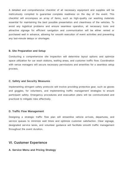 Free Aesthetic Car Wash Fundraiser Standard Operating Procedure Template to Edit Online