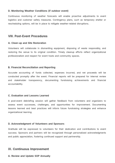 Free Aesthetic Car Wash Fundraiser Standard Operating Procedure Template to Edit Online