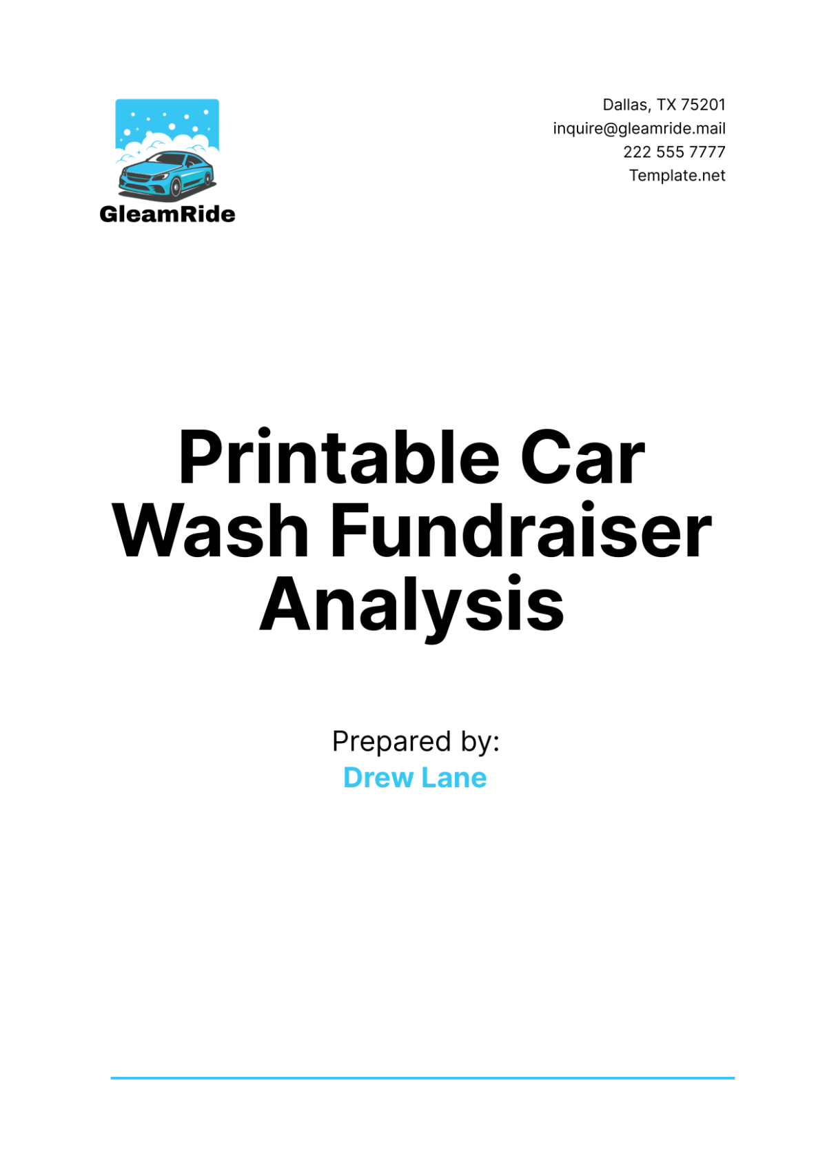 Printable Car Wash Fundraiser Analysis Template - Edit Online & Download