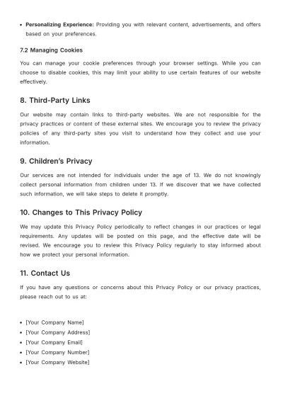 Free Simple Car Wash Customer Privacy Policy Template to Edit Online