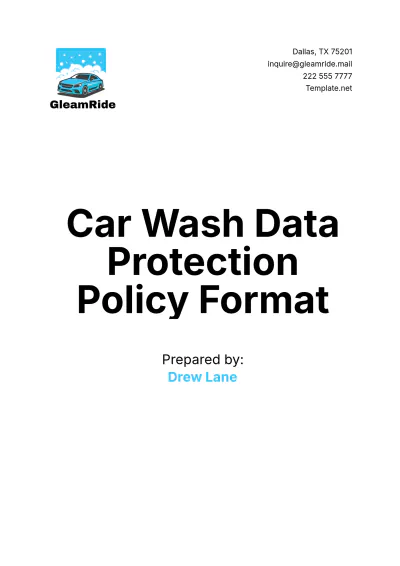 Free Car Wash Data Protection Policy Format Template to Edit Online
