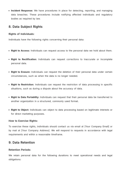 Free Car Wash Data Protection Policy Format Template to Edit Online
