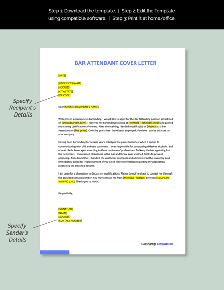 cover letter for shop attendant