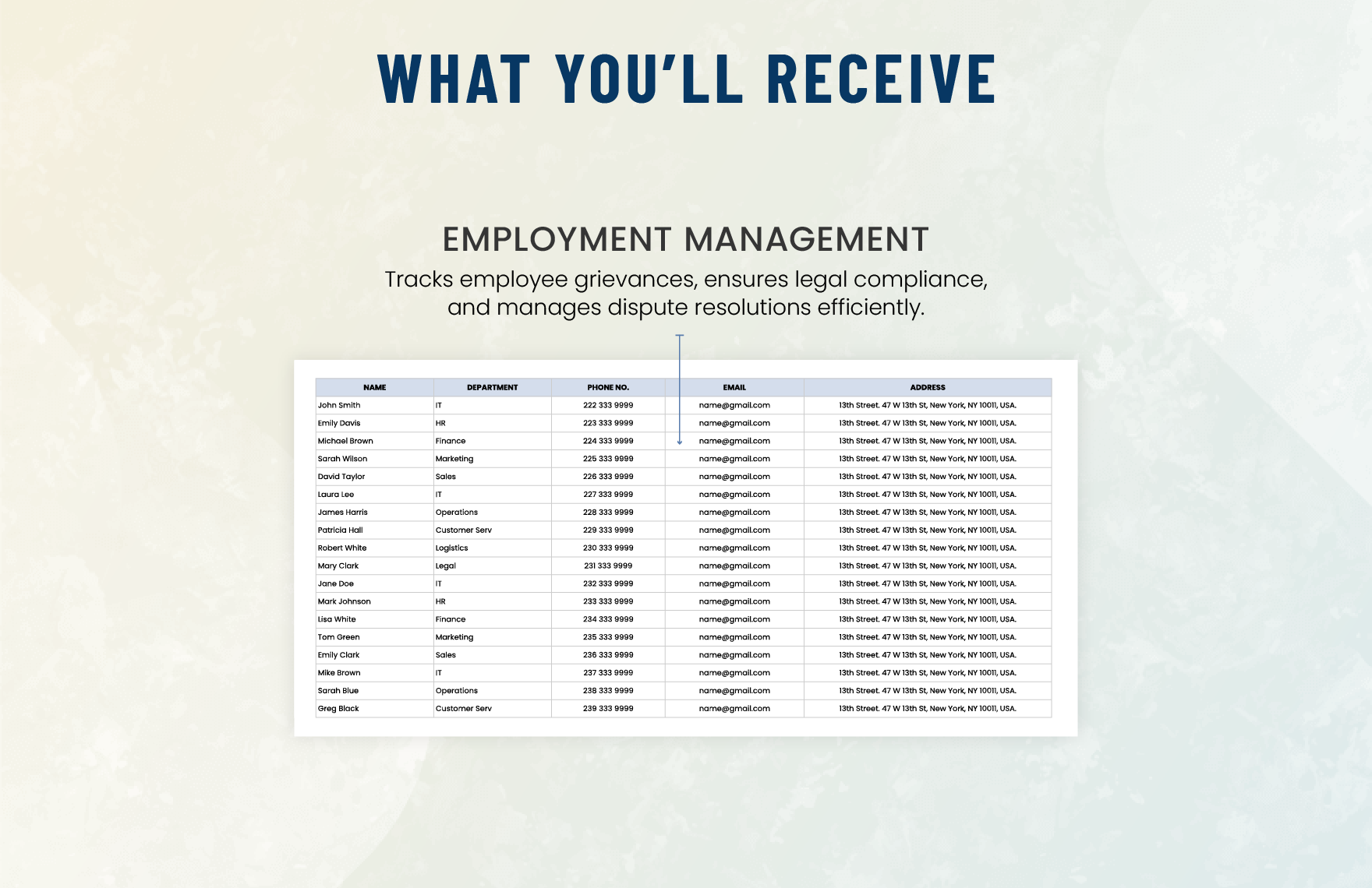 Legal Employment & Labor Grievance Tracking System Template