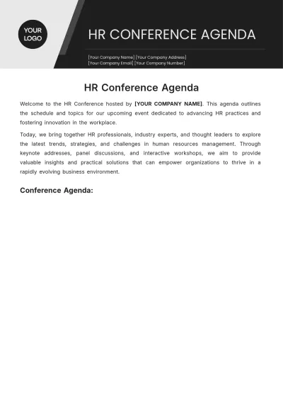 Free HR Conference Agenda Template to Edit Online