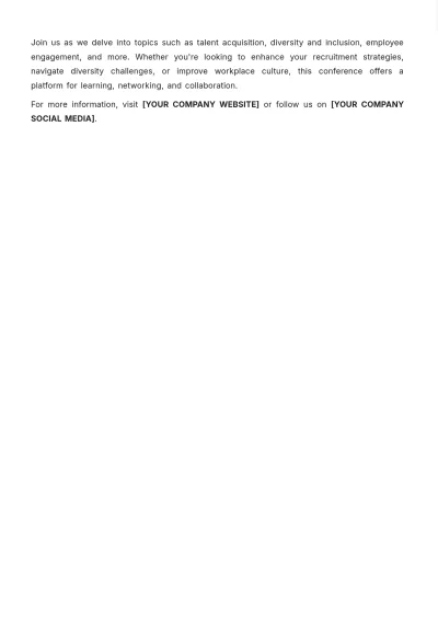 Free HR Conference Agenda Template to Edit Online
