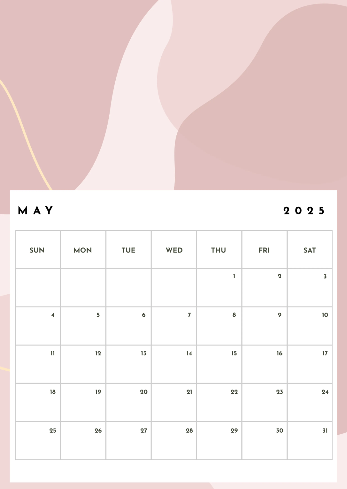 Free Spa Yearly Calendar Template to Edit Online