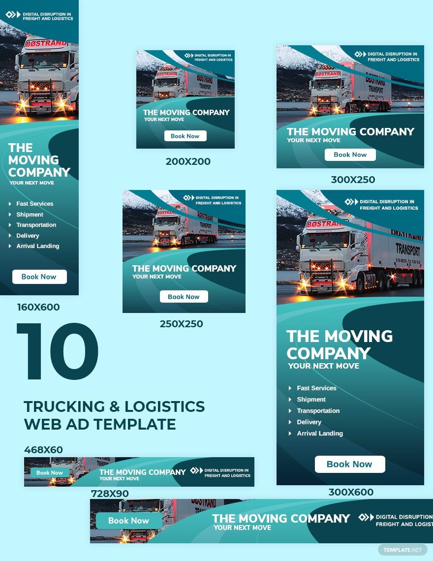 Trucking Logistics Web Ad Template