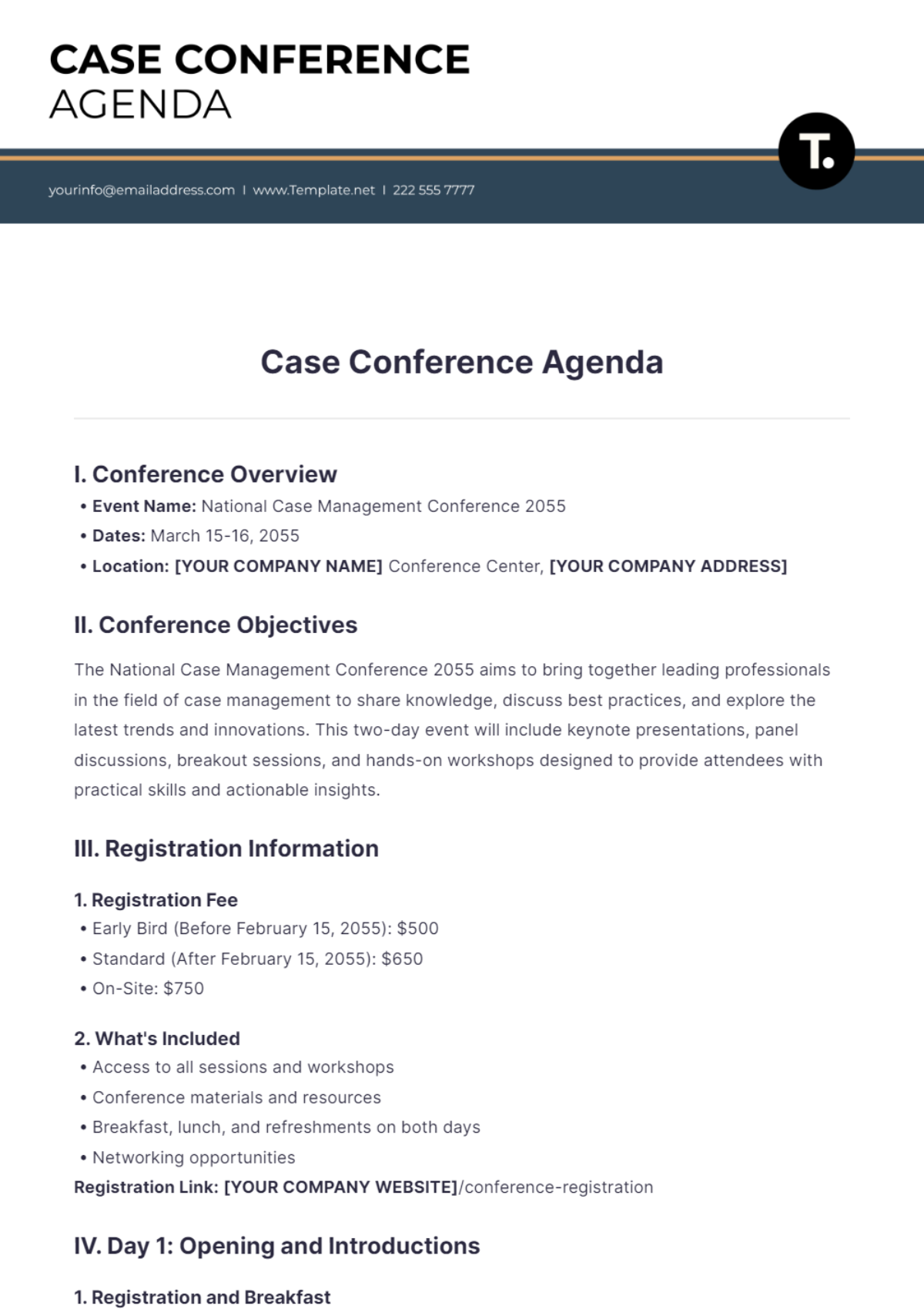 Case Conference Agenda Template - Edit Online & Download