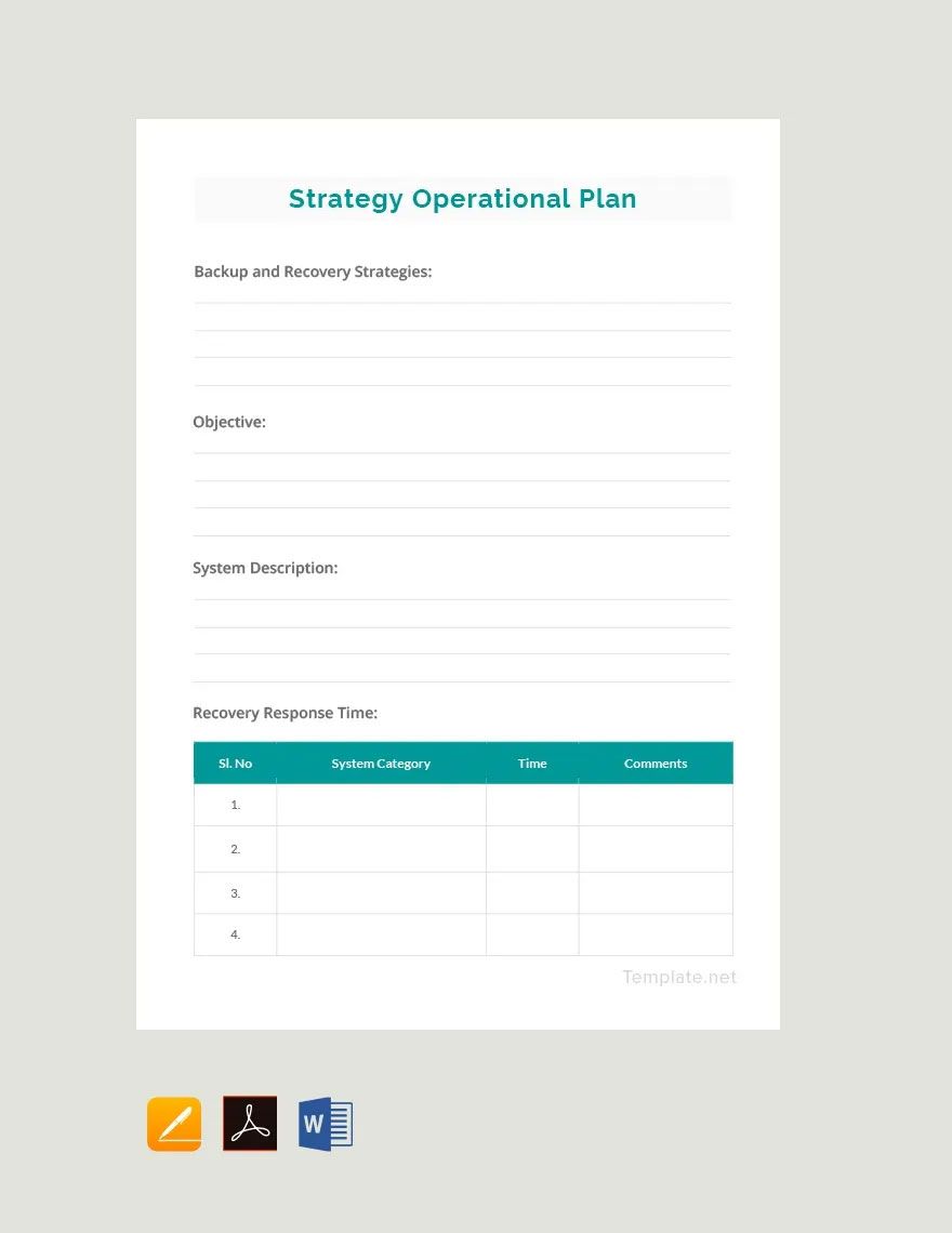 Editable Simple Operational Plan Template