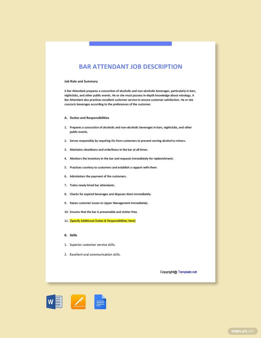 attendant-job-description-templates-documents-design-free-download