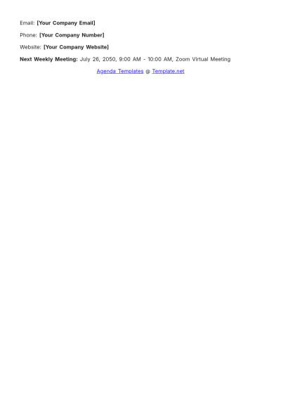 Free Weekly Sprint Meeting Agenda Template to Edit Online