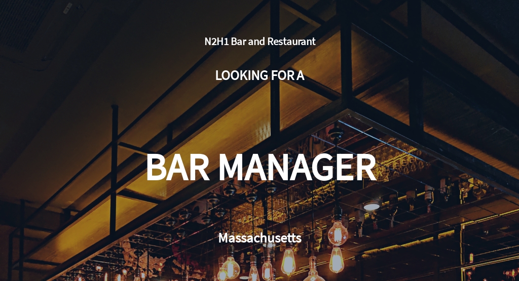 Free Assistant Bar Manager Job Ad And Description Template Google