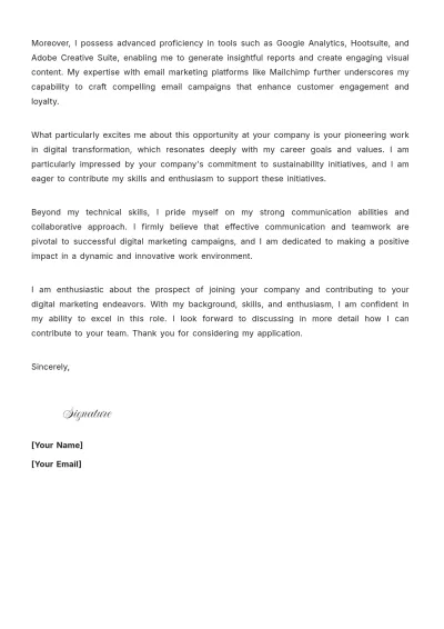 Free Digital Marketing Assistant Cover Letter to Edit Online