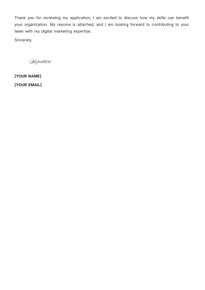 Free Digital Marketing Coordinator Cover Letter to Edit Online