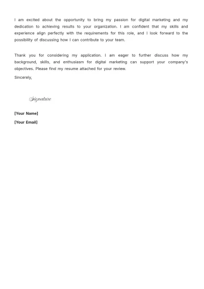 Free Senior Digital Marketing Manager Cover Letter to Edit Online