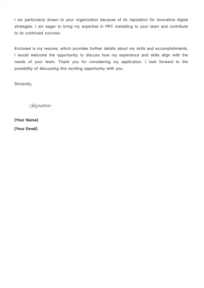 Free PPC Marketing Manager Cover Letter to Edit Online