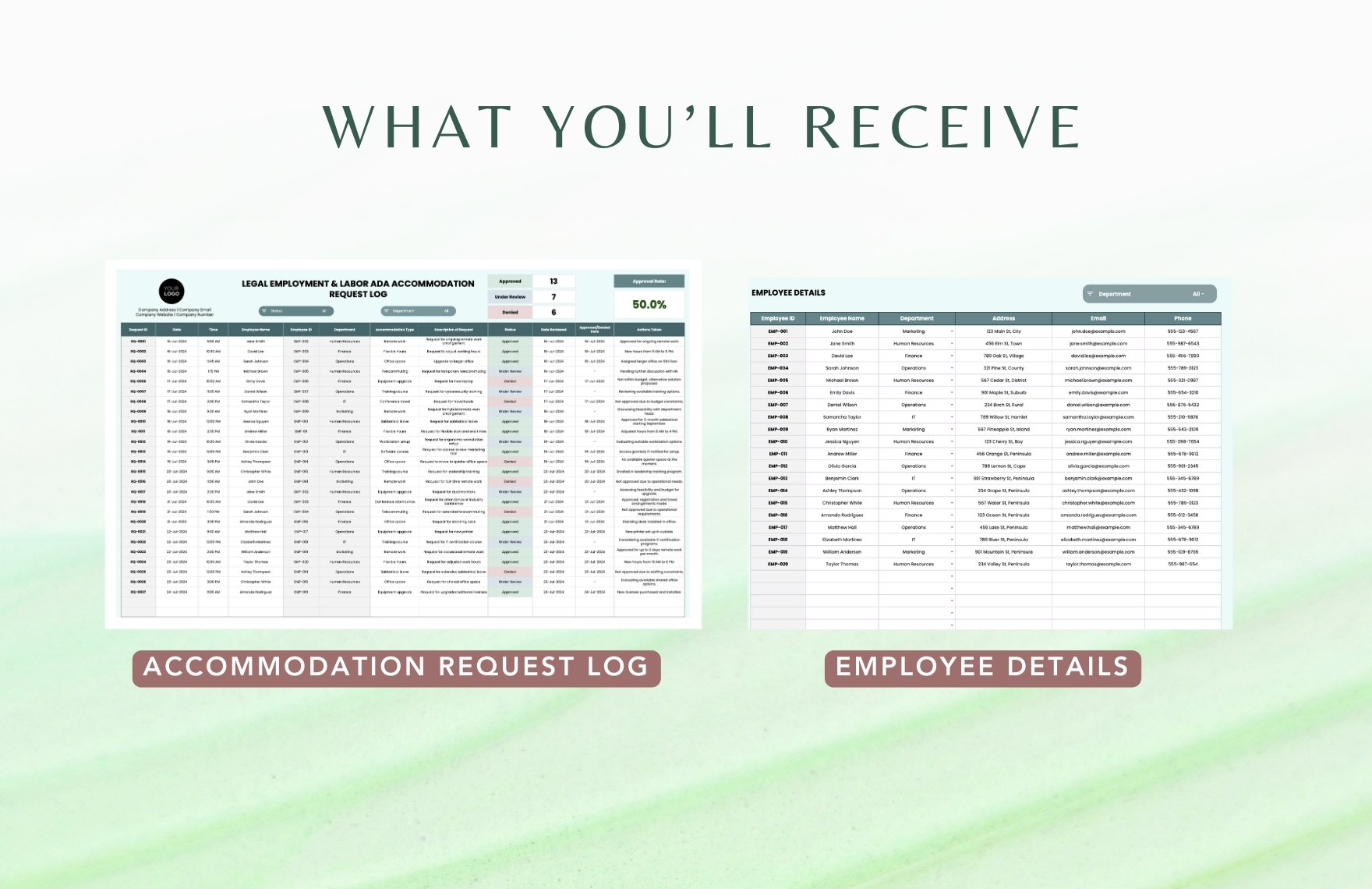 Legal Employment & Labor ADA Accommodation Request Log Template