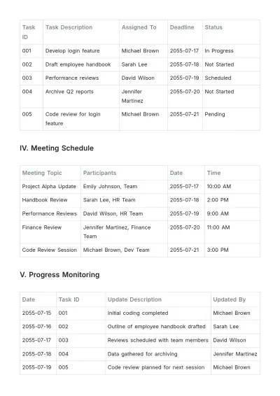 Free Weekly Assignment Agenda Template to Edit Online