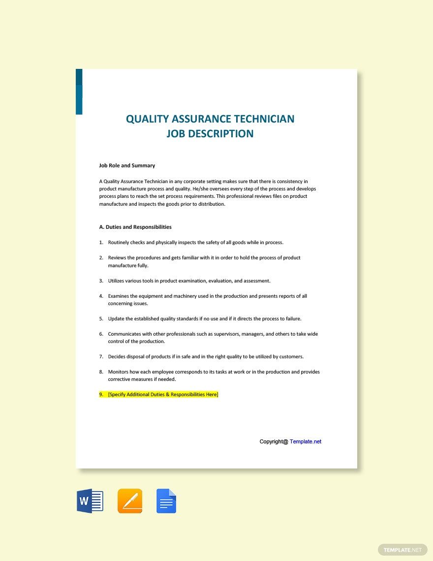 FREE Quality Job Description PDF Template Download Template