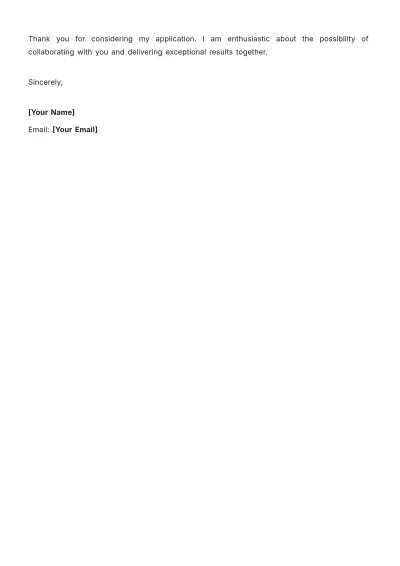 Free Freelance Email Cover Letter to Edit Online