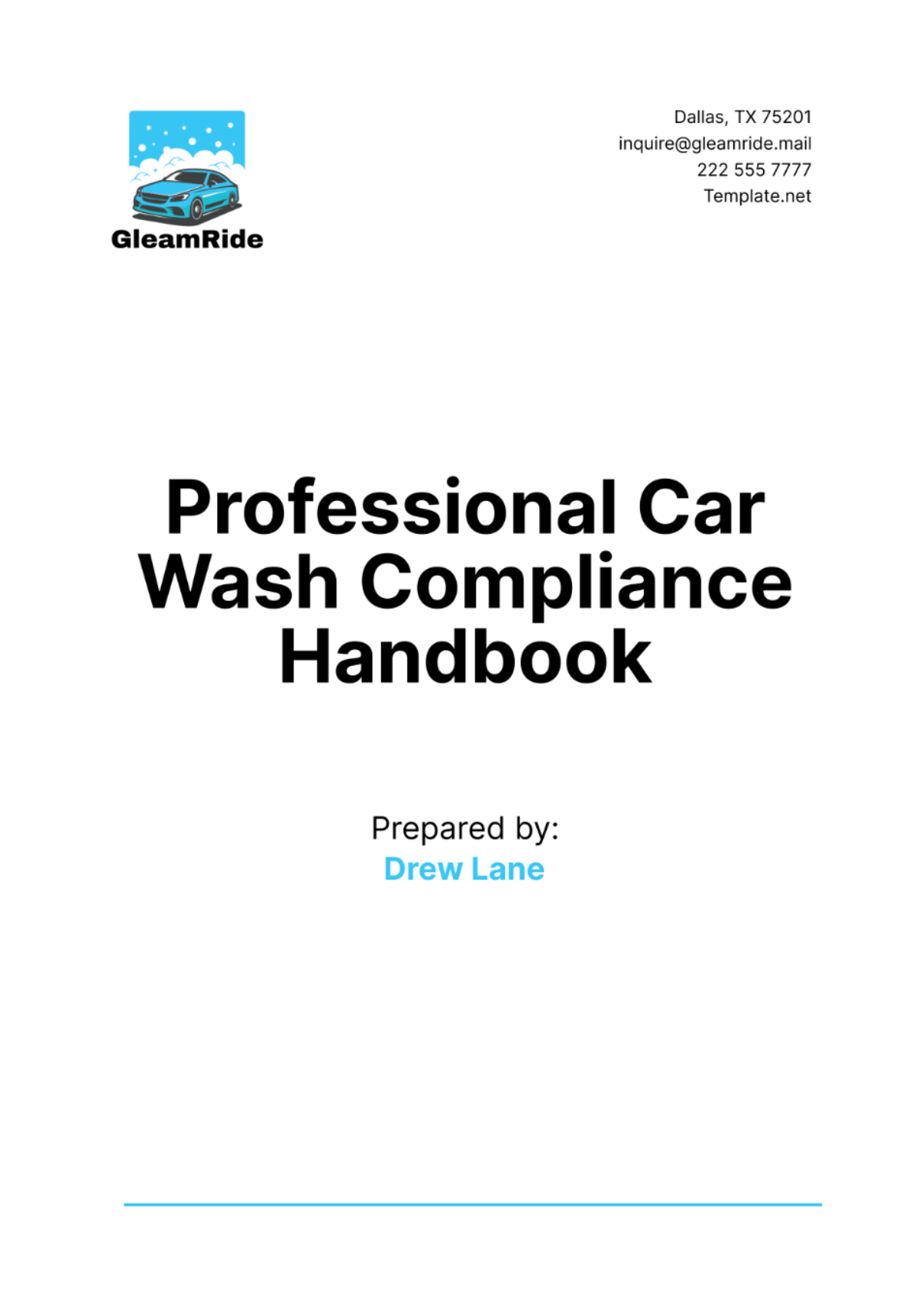 Professional Car Wash Compliance Handbook Template - Edit Online & Download