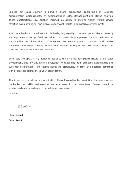Free Field Executive Cover Letter to Edit Online