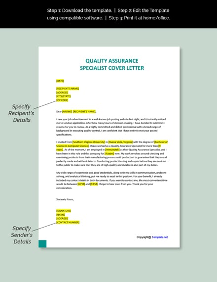 how to write a cover letter for quality assurance