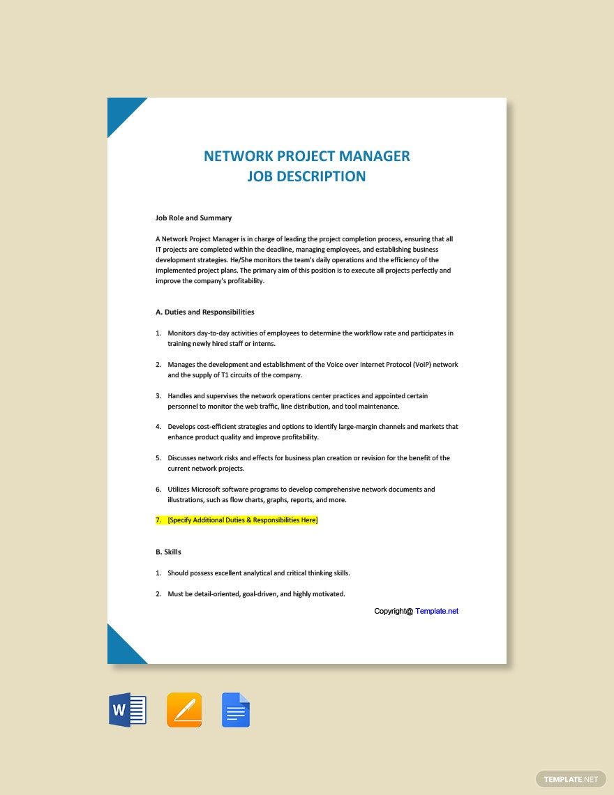 9+ Project Manager Job Description Templates