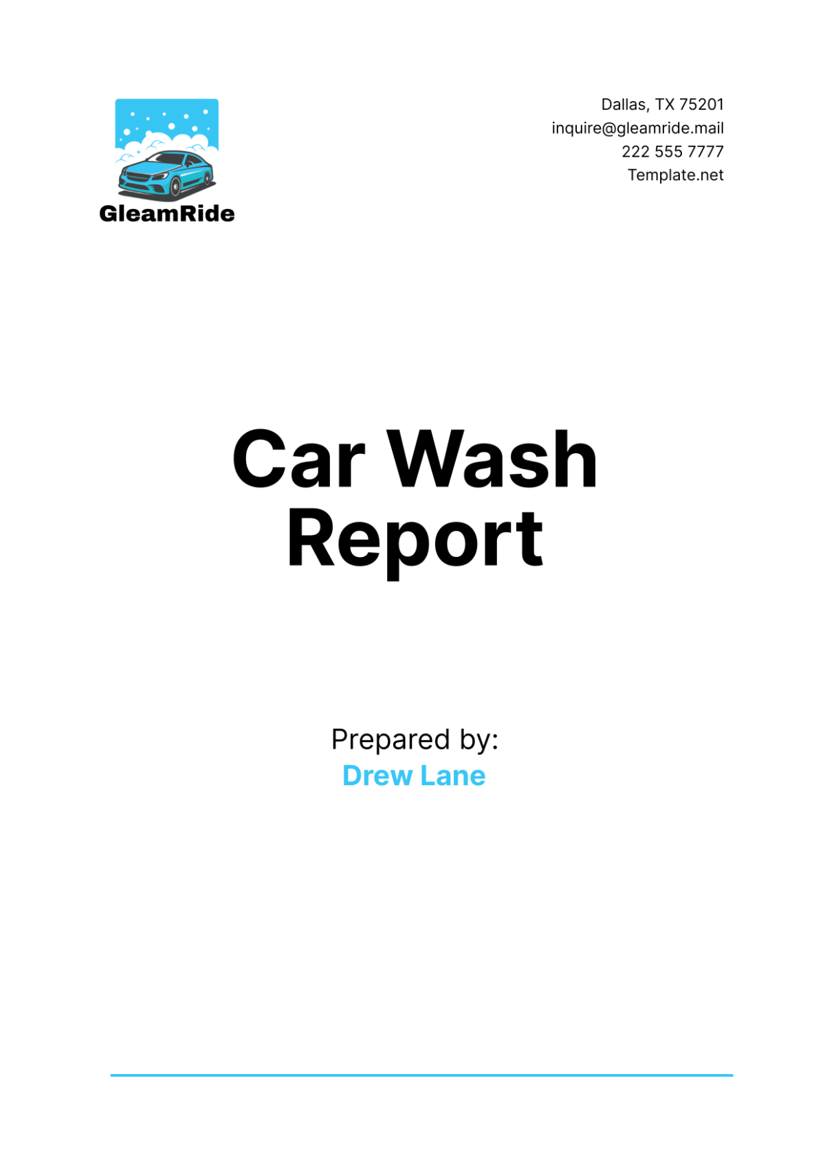 Car Wash Report Template - Edit Online & Download