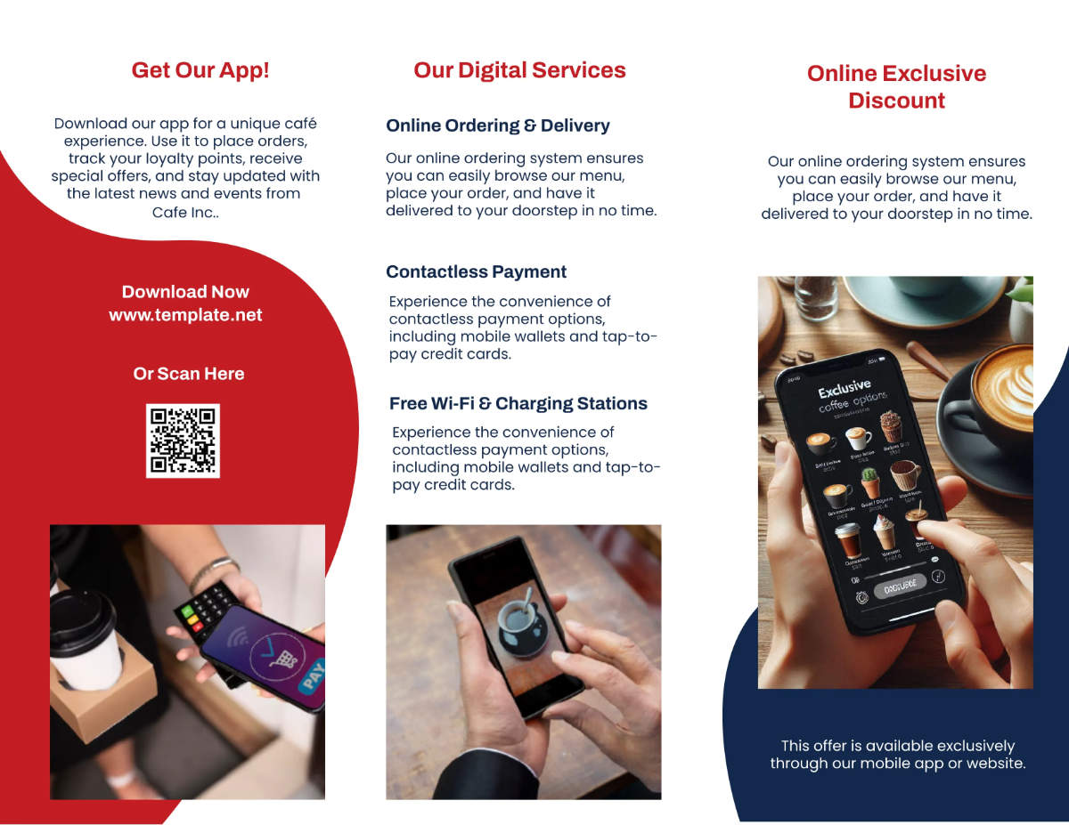 Free Cafe Digital Brochure Template to Edit Online
