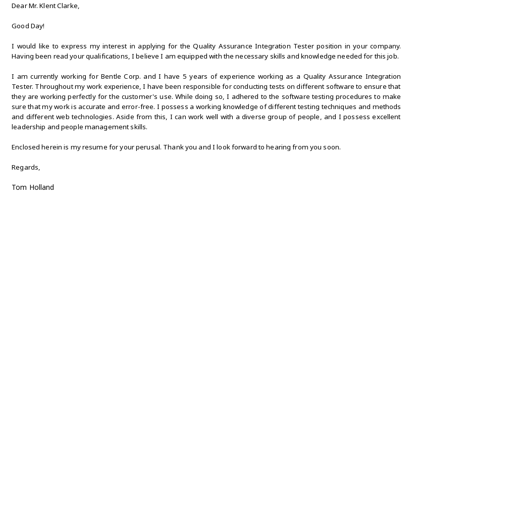 Free Quality Assurance Integration Tester Cover Letter Template.jpe