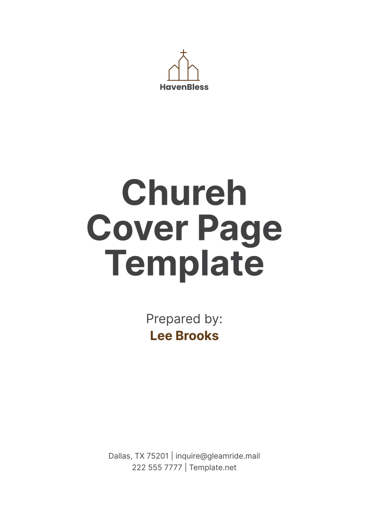 Church Cover Page