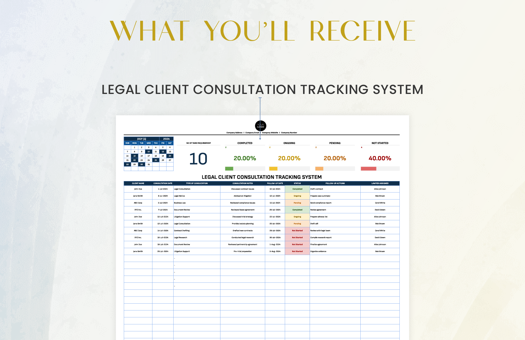 Legal Client Consultation Tracking System Template