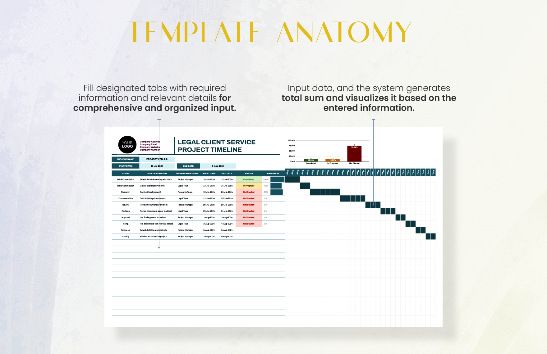 Legal Client Service Project Timeline Template