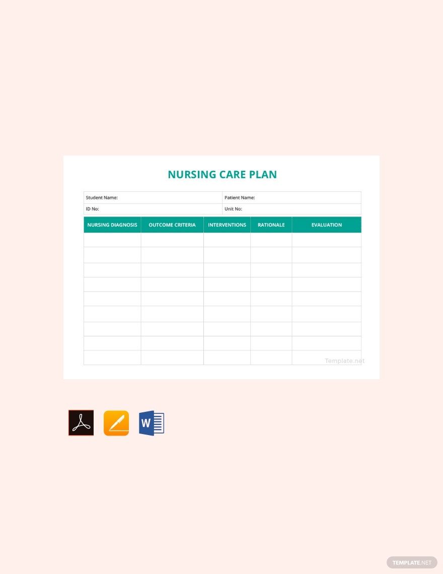 Sample Nursing Care Plan Template