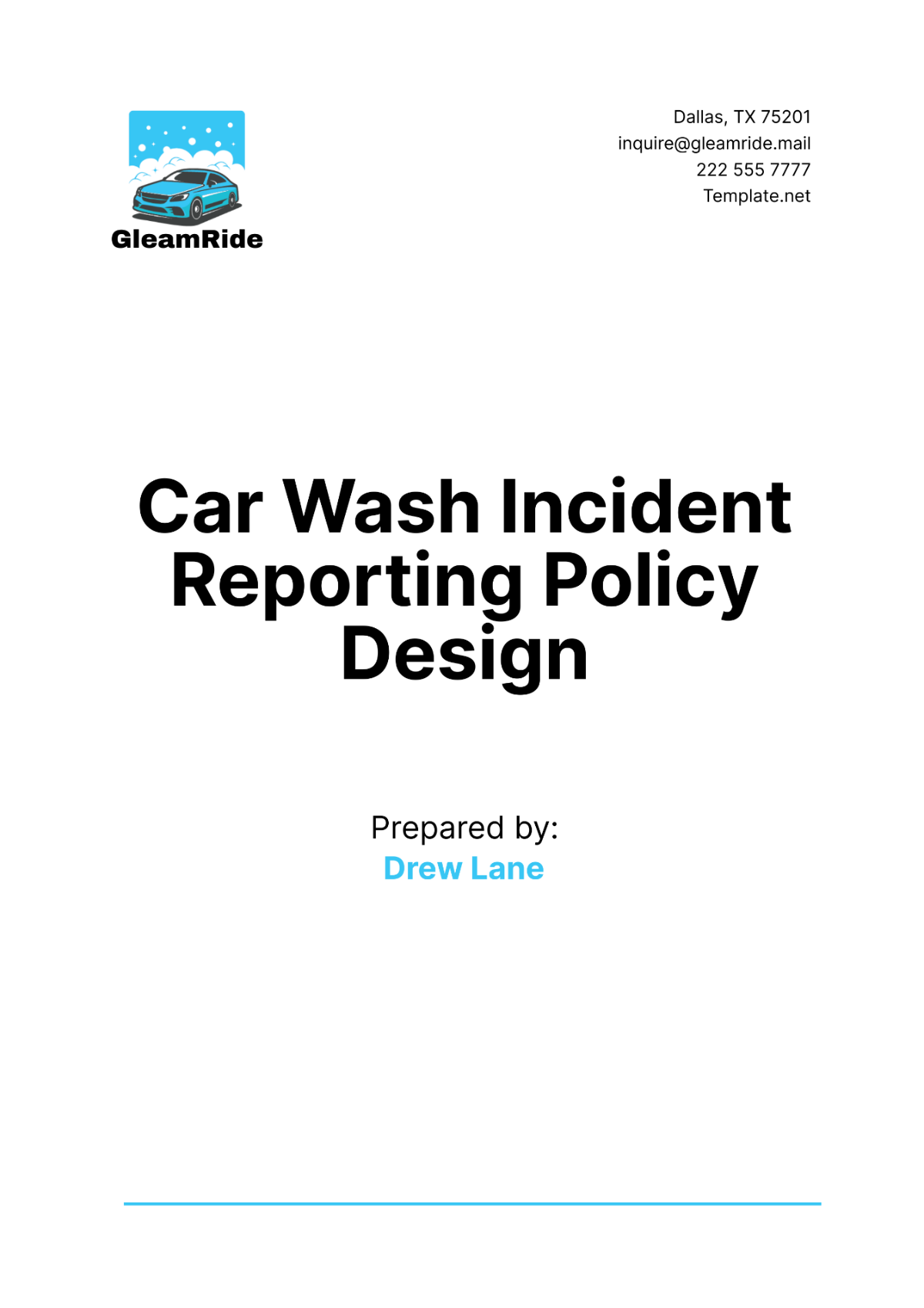 Car Wash Incident Reporting Policy Design Template - Edit Online & Download