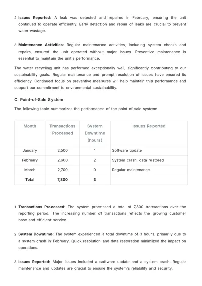 Free Car Wash Maintenance Report Outline Template to Edit Online
