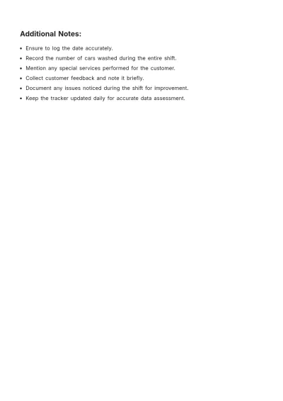 Free Car Wash Daily Operations Tracker Design Template to Edit Online