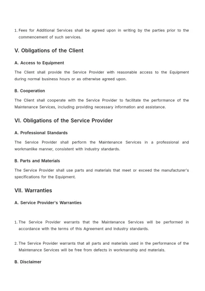 Free Car Wash Equipment Maintenance Agreement Template to Edit Online
