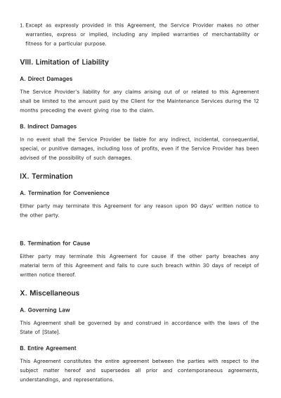 Free Car Wash Equipment Maintenance Agreement Template to Edit Online