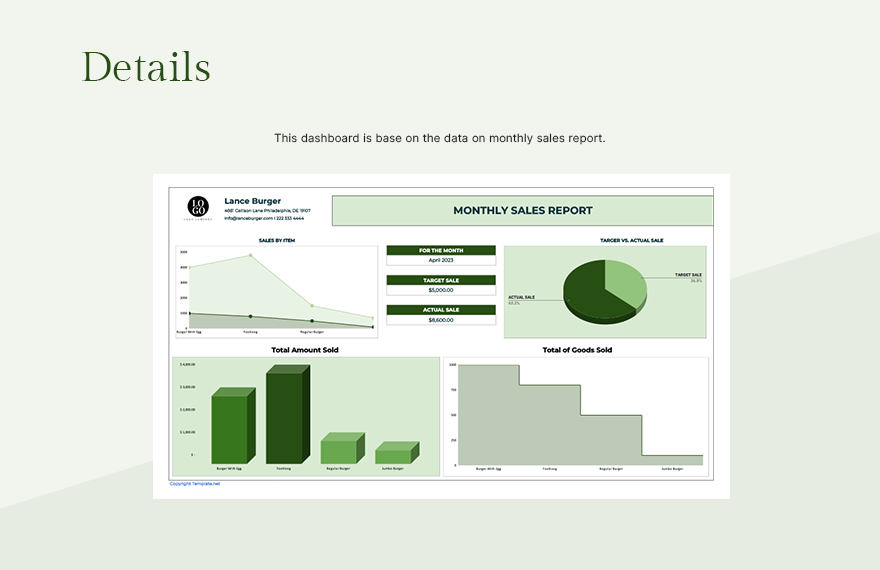 Monthly Sales Activity Report 