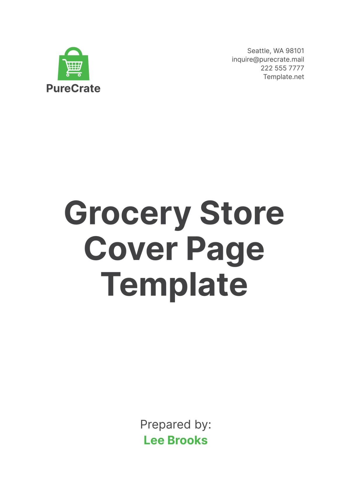 Grocery Store Cover Page