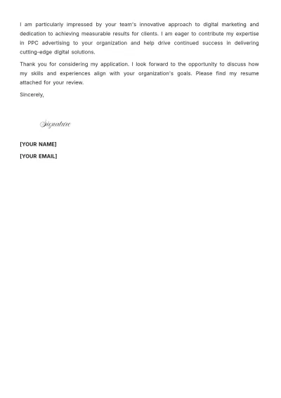 Free PPC Digital Marketing Cover Letter to Edit Online