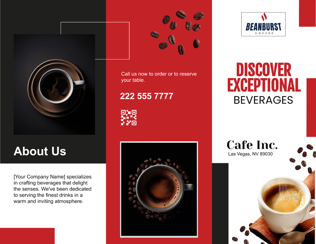 Free Cafe Beverage Brochure Template To Edit Online
