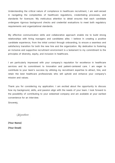 Free Medical Recruiter Cover Letter to Edit Online