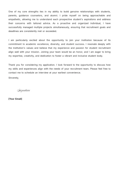 Free College Recruiter Cover Letter to Edit Online