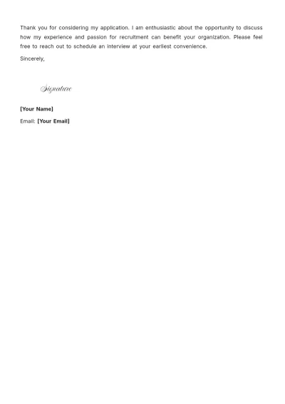 Free Recruitment Administrator Cover Letter to Edit Online